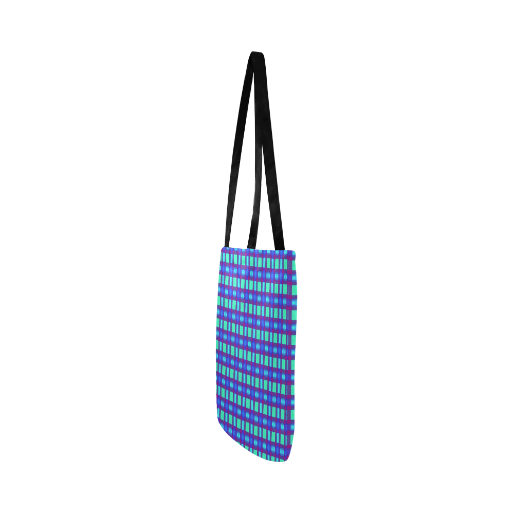 Bluish Plaid Reusable Shopping Bag Model 1660 (Two sides)