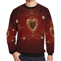 Love, wonderful heart Men's Oversized Fleece Crew Sweatshirt (Model H18)