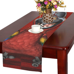 Funny, cute parrot Table Runner 16x72 inch