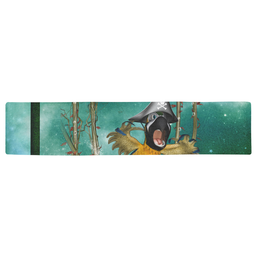 Funny pirate parrot Table Runner 16x72 inch