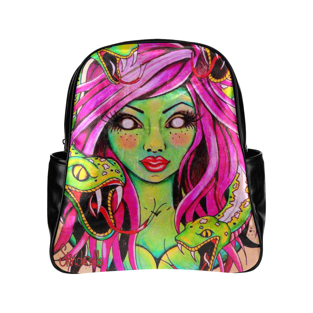 Miss Medusa, by Skinderella Multi-Pockets Backpack (Model 1636)