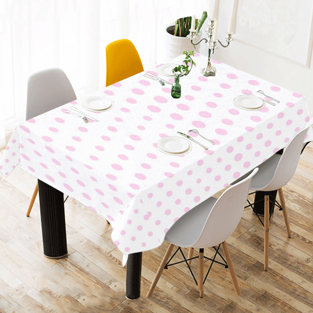 polka-dot-summer Cotton Linen Tablecloth 60" x 90"