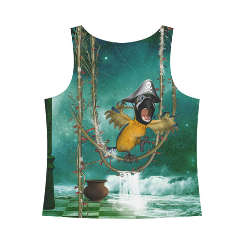 Funny pirate parrot All Over Print Tank Top for Women (Model T43)