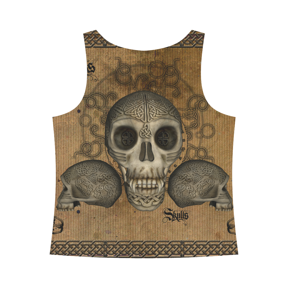 Awesome skull with celtic knot All Over Print Tank Top for Women (Model T43)