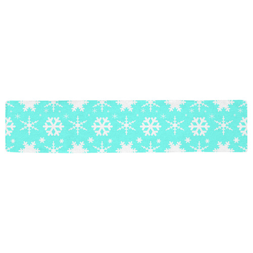 Snowflakes Mint Table Runner 16x72 inch