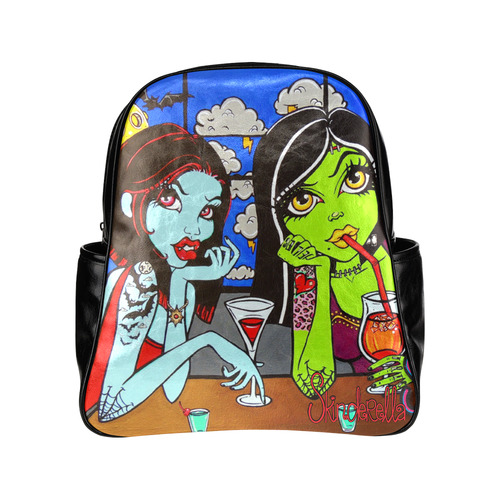 Ghouls Night Out, by Skinderella Multi-Pockets Backpack (Model 1636)