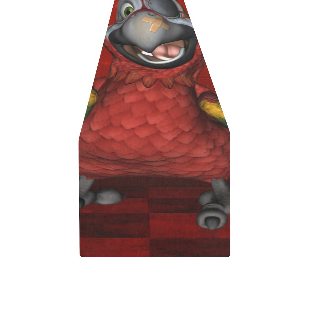 Funny, cute parrot Table Runner 14x72 inch