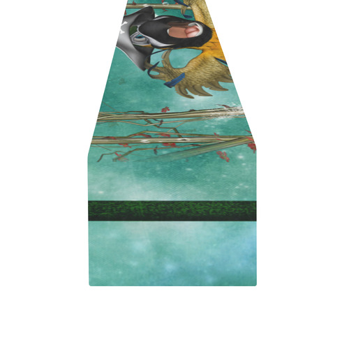Funny pirate parrot Table Runner 14x72 inch