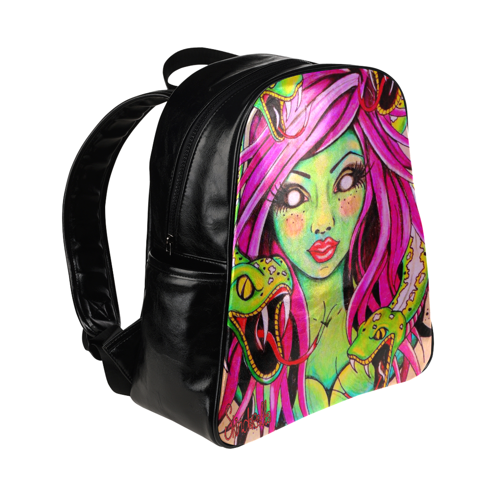 Miss Medusa, by Skinderella Multi-Pockets Backpack (Model 1636)