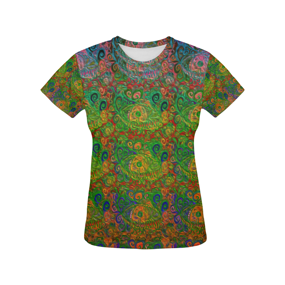 Your Paisley Eye Oil Paint by MJS and Aleta All Over Print T-Shirt for Women (USA Size) (Model T40)
