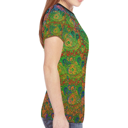 Your Paisley Eye Oil Paint by MJS and Aleta New All Over Print T-shirt for Women (Model T45)