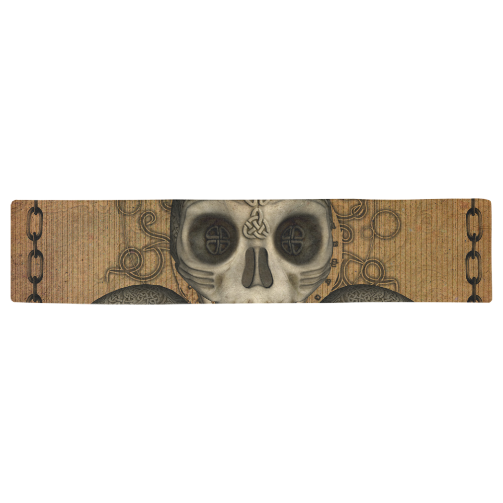 Awesome skull with celtic knot Table Runner 16x72 inch