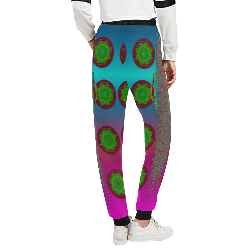 Meditative abstract temple of love Unisex All Over Print Sweatpants (Model L11)