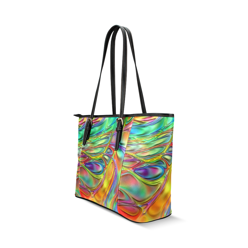 energy liquids 2 by JamColors Leather Tote Bag/Large (Model 1640)