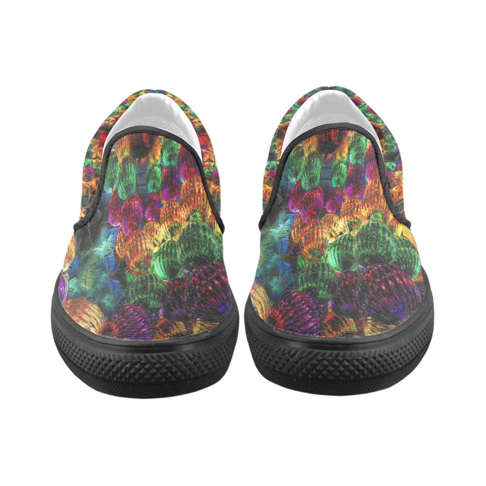 BEADED UP Women's Unusual Slip-on Canvas Shoes (Model 019)