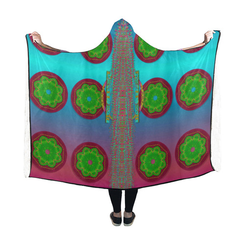 Meditative abstract temple of love Hooded Blanket 60''x50''