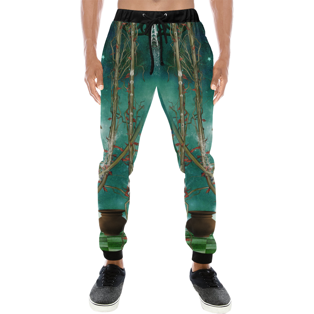 Funny pirate parrot Men's All Over Print Sweatpants (Model L11)