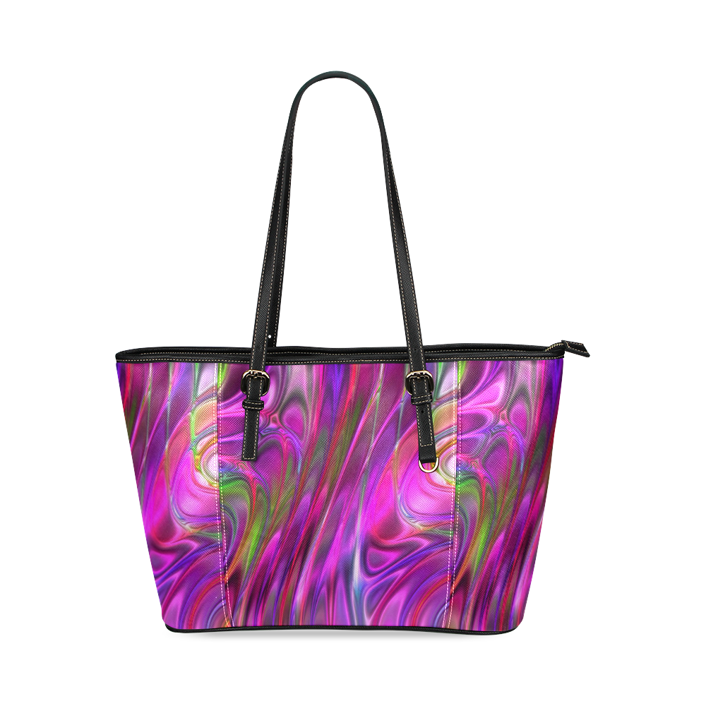 energy liquids 3 by JamColors Leather Tote Bag/Large (Model 1640)