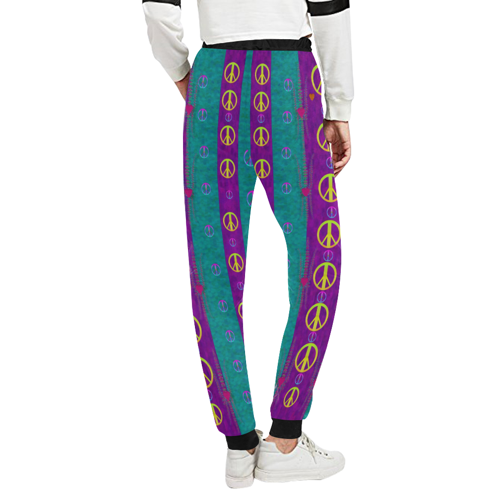 Peace be with us this wonderful year in true love Unisex All Over Print Sweatpants (Model L11)