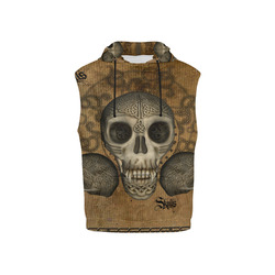 Awesome skull with celtic knot All Over Print Sleeveless Hoodie for Kid (Model H15)