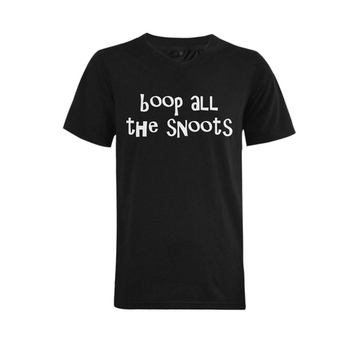 Boop all the Snoots Black Men's V-Neck T-shirt  Big Size(USA Size) (Model T10)