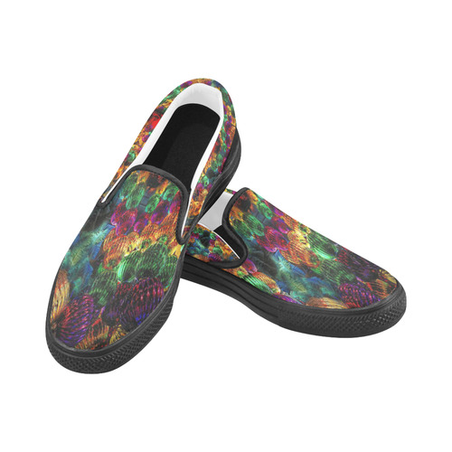 BEADED UP Women's Unusual Slip-on Canvas Shoes (Model 019)