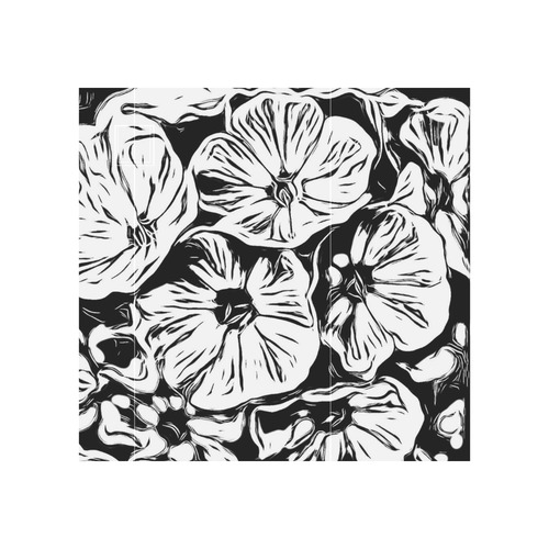 Inky Black and White Floral 3 by JamColors Neoprene Water Bottle Pouch/Large