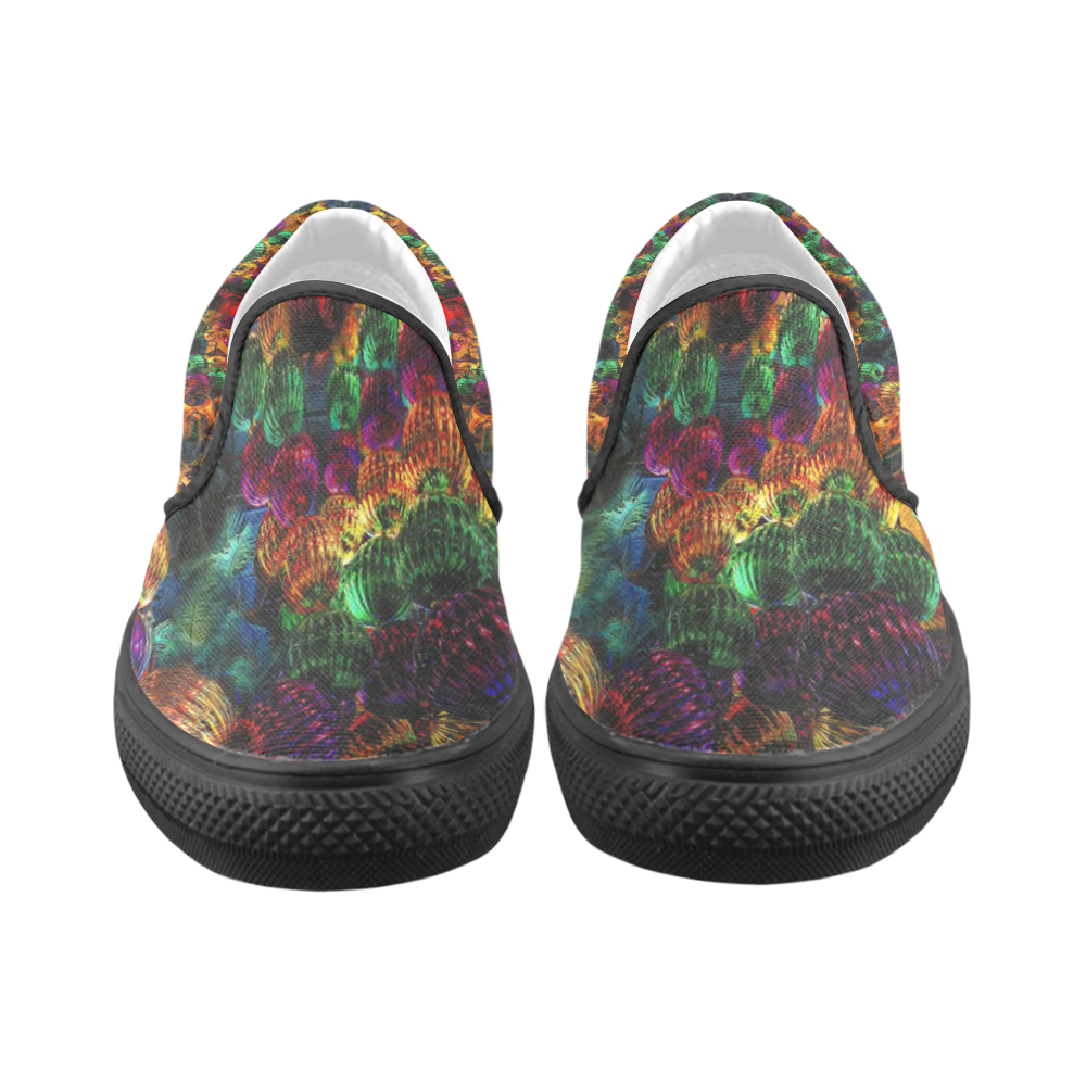 BEADED Women's Unusual Slip-on Canvas Shoes (Model 019)