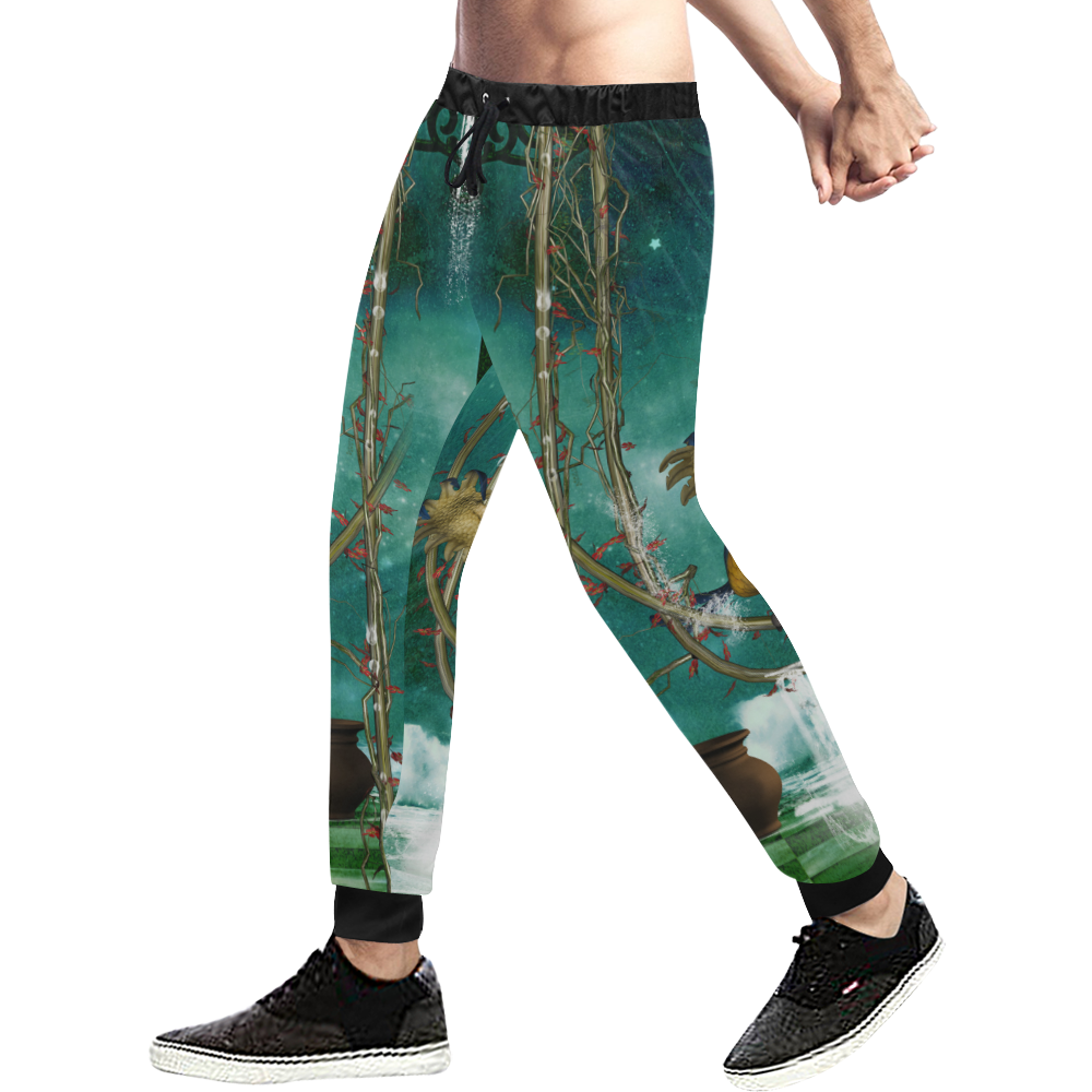 Funny pirate parrot Men's All Over Print Sweatpants (Model L11)