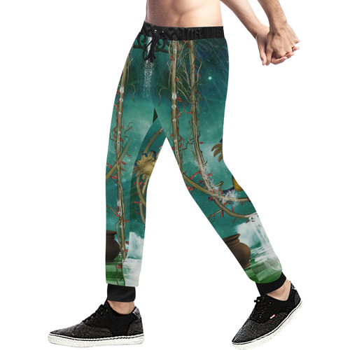 Funny pirate parrot Men's All Over Print Sweatpants (Model L11)