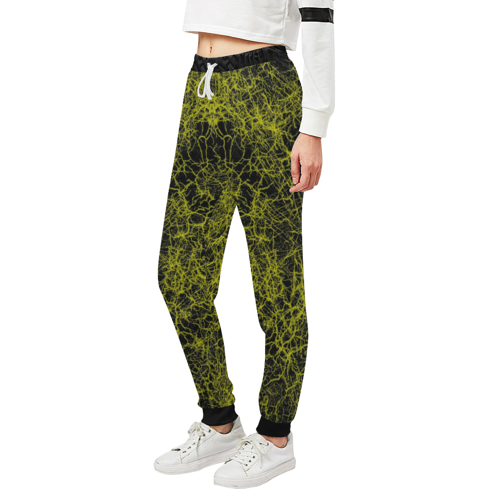 Cracked 2 B yellow Unisex All Over Print Sweatpants (Model L11)