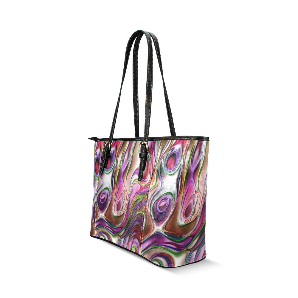 energy liquids 5 by JamColors Leather Tote Bag/Large (Model 1640)