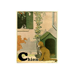French Alphabet Chien (Dog) Poster 16"x20"