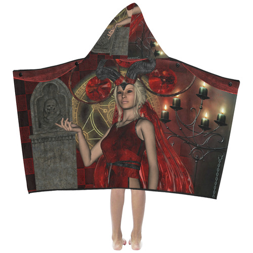 Wonderful dark fairy with candle light Kids' Hooded Bath Towels