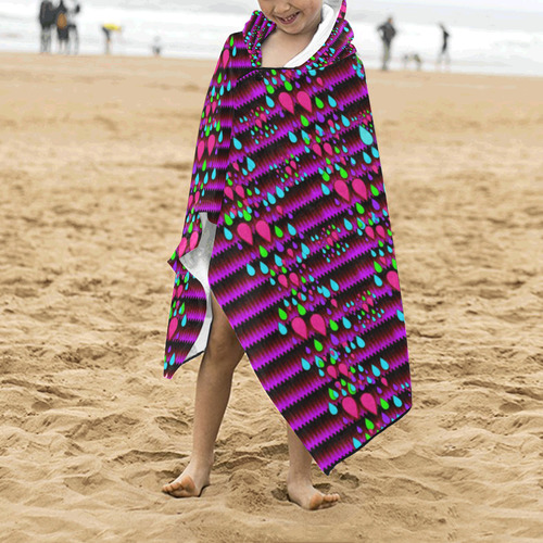 Raining rain and mermaid shells Pop art Kids' Hooded Bath Towels