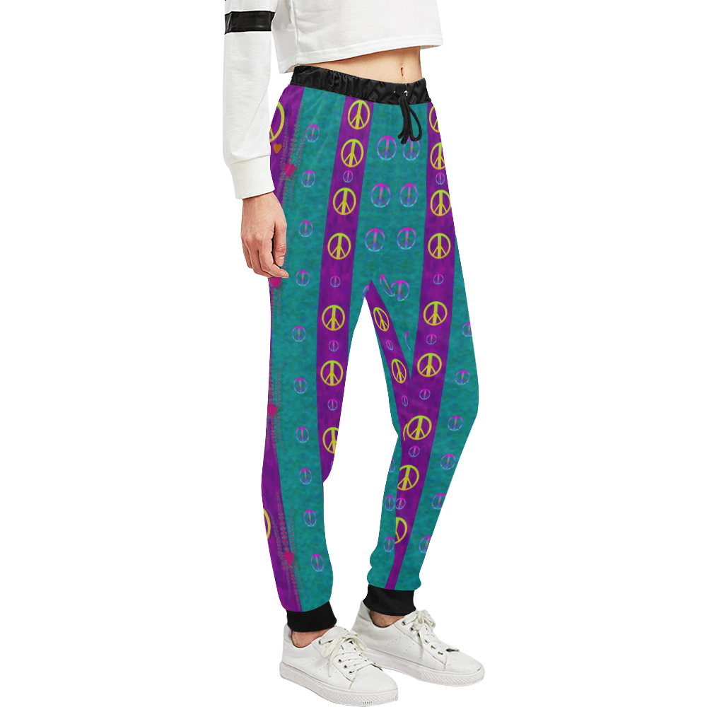 Peace be with us this wonderful year in true love Unisex All Over Print Sweatpants (Model L11)