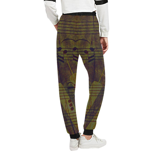 Music, vintage look A by JamColors Unisex All Over Print Sweatpants (Model L11)