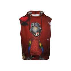 Funny, cute parrot All Over Print Sleeveless Hoodie for Kid (Model H15)