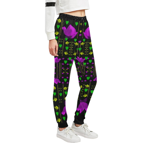 pure roses in the rose garden of love Unisex All Over Print Sweatpants (Model L11)