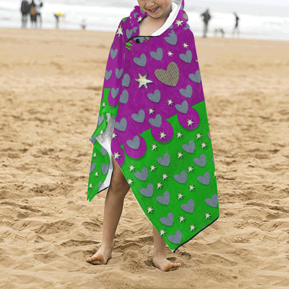 The Brightest sparkling stars Is Love Kids' Hooded Bath Towels