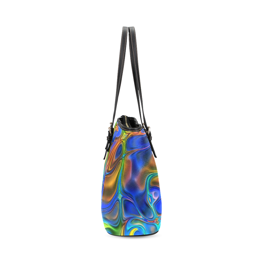 energy liquids 6 by JamColors Leather Tote Bag/Large (Model 1640)