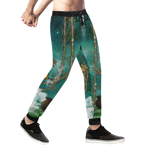 Funny pirate parrot Men's All Over Print Sweatpants (Model L11)