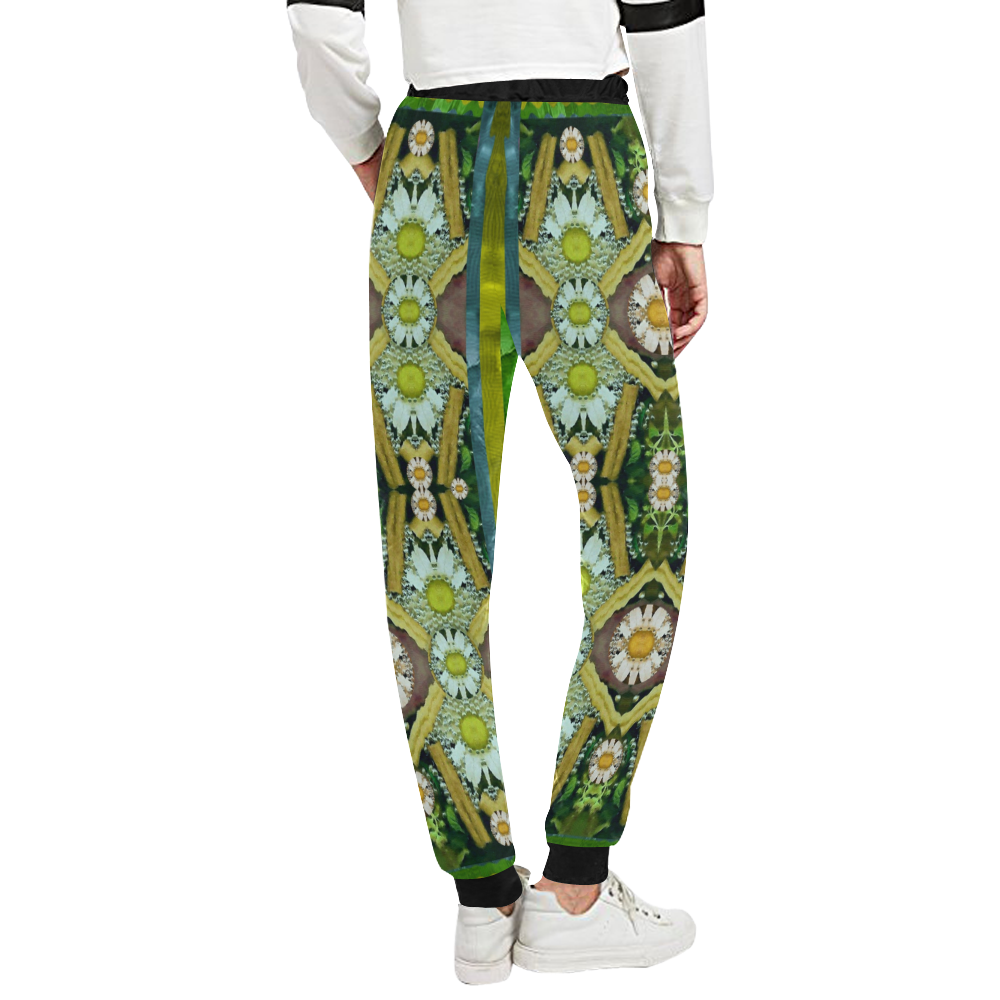 Bread sticks and fantasy flowers in a rainbow Unisex All Over Print Sweatpants (Model L11)