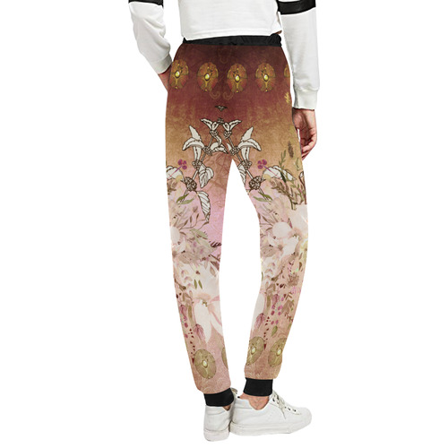 Wonderful floral design, vintage Unisex All Over Print Sweatpants (Model L11)