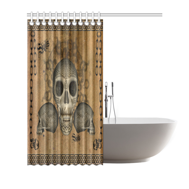 Awesome skull with celtic knot Shower Curtain 72"x72"