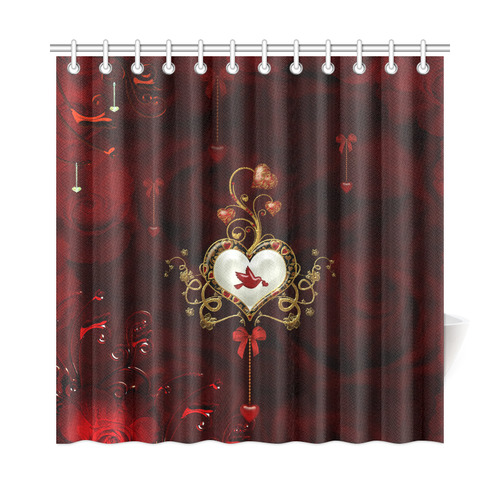 Wonderful heart with dove Shower Curtain 72"x72"