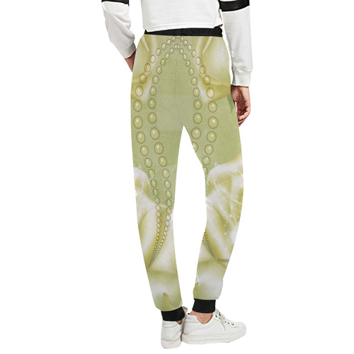 Beautiful soft green roses Unisex All Over Print Sweatpants (Model L11)