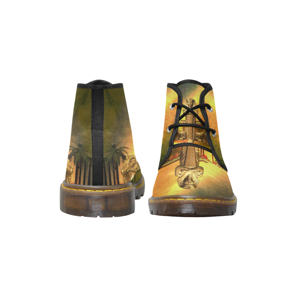 Anubis, the egyptian god Women's Canvas Chukka Boots (Model 2402-1)
