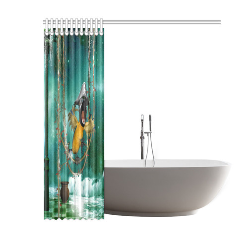 Funny pirate parrot Shower Curtain 60"x72"