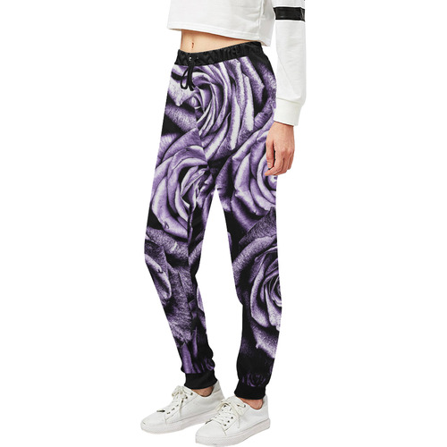 Vintage Purple Roses Unisex All Over Print Sweatpants (Model L11)